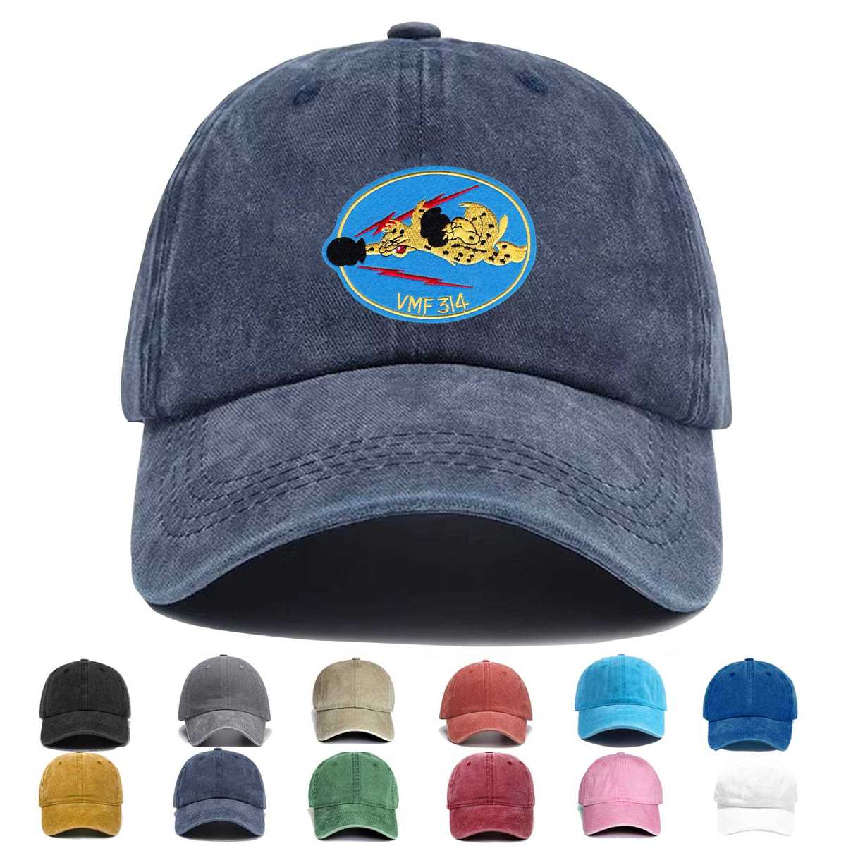Vmf 314 Fighter Squadron Bobs Cats Embroidered Hat - Custom Hat