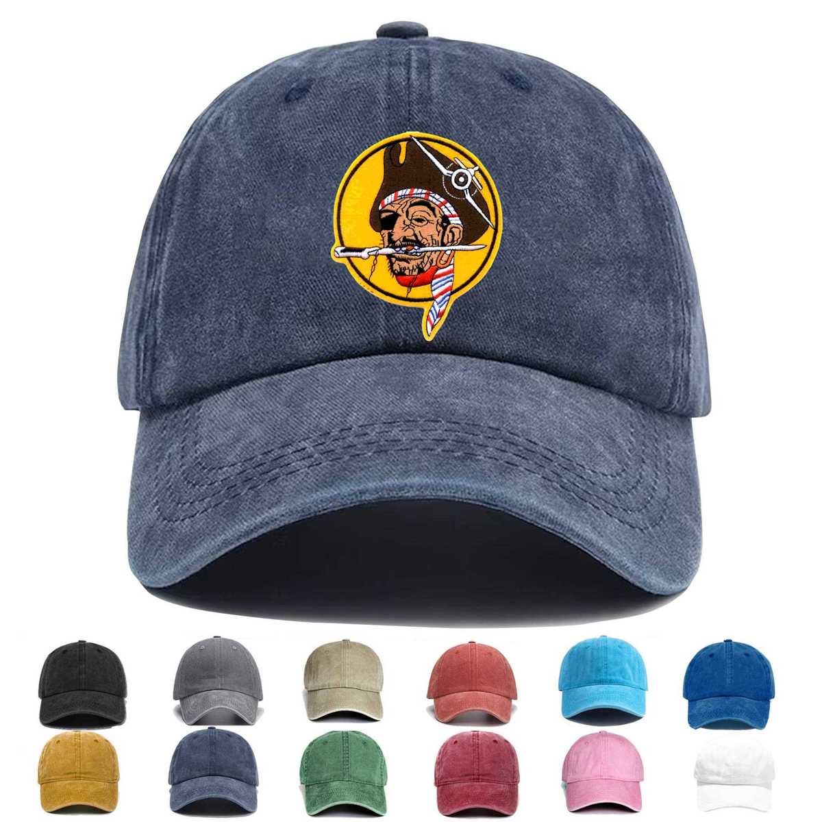 Vmf 512 Fighter Squadron Fighting Pirates Embroidered Hat - Custom Hat