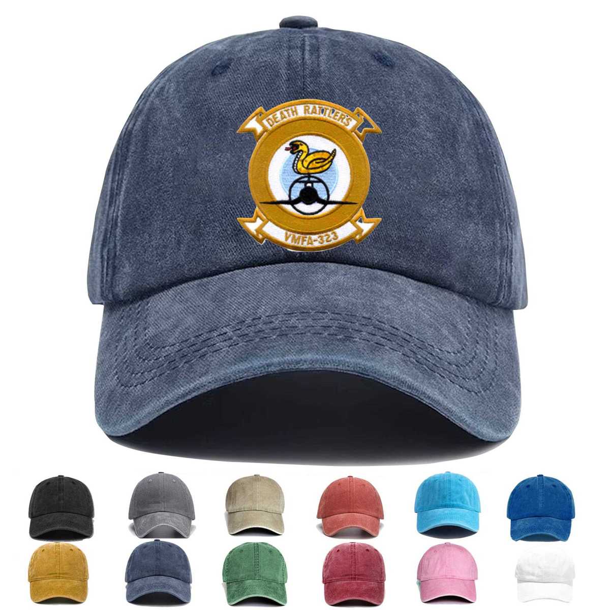 Vmfa 323 Marine Fighter Attack Sqaudron Death Rattlers Embroidered Hat - Custom Hat
