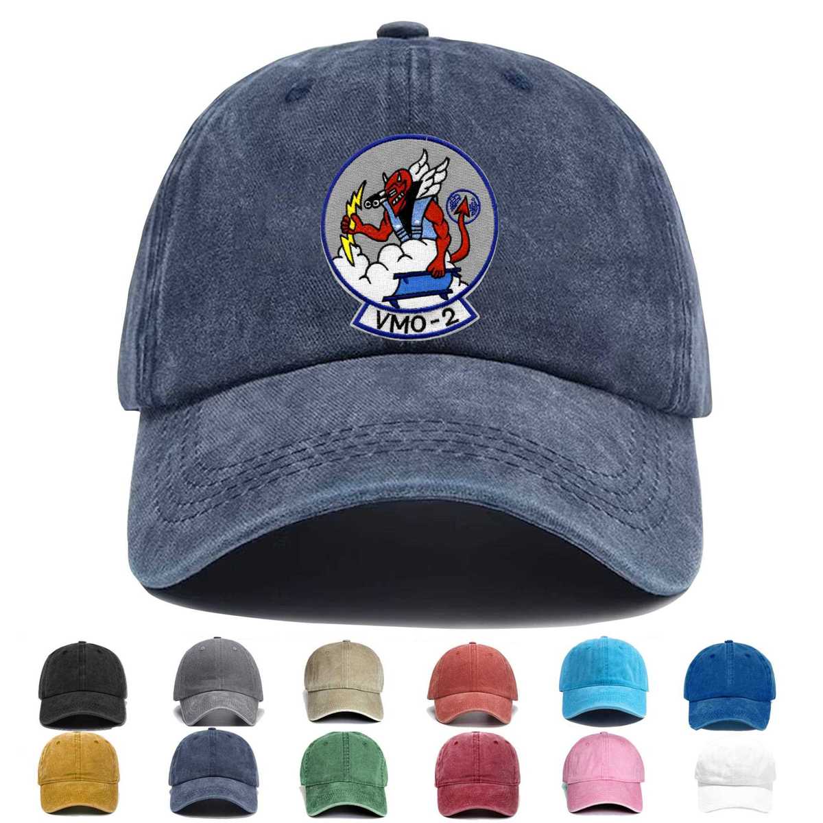 Vmo 2 Us Marine Corps Observation Squadron Devil Embroidered Hat - Custom Hat