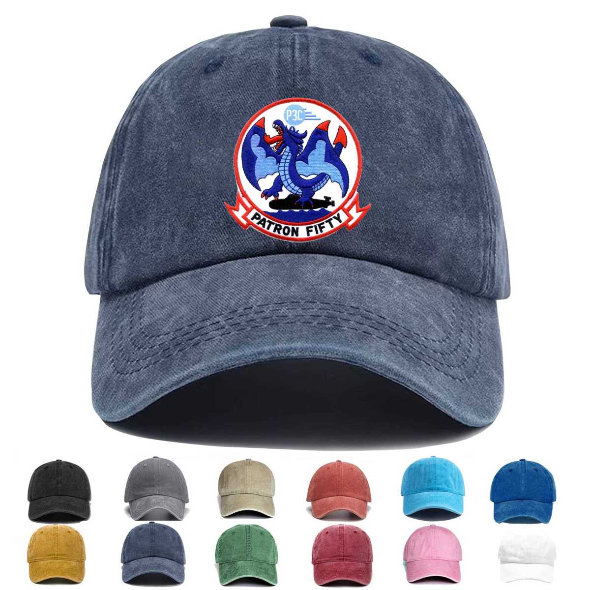 Vp 50 P3c Patron Fifty Blue Dragons Embroidered Hat - Custom Hat