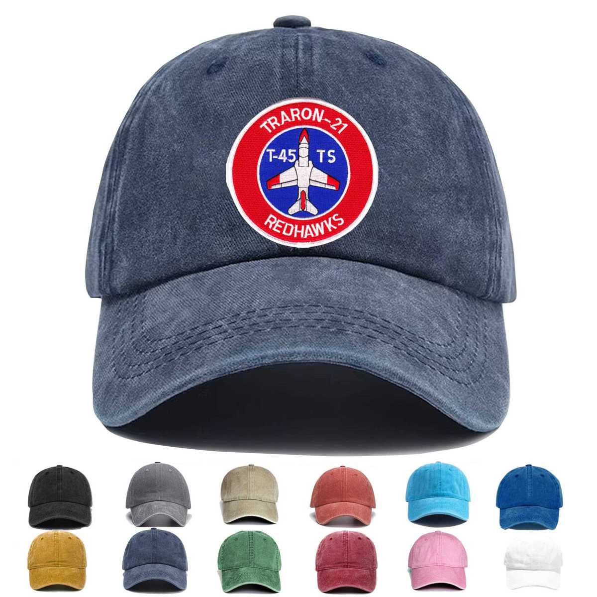 Vt 21 Aviation Air Training Squadron Twenty One Traron 21 Redhawks Embroidered Hat - Custom Hat
